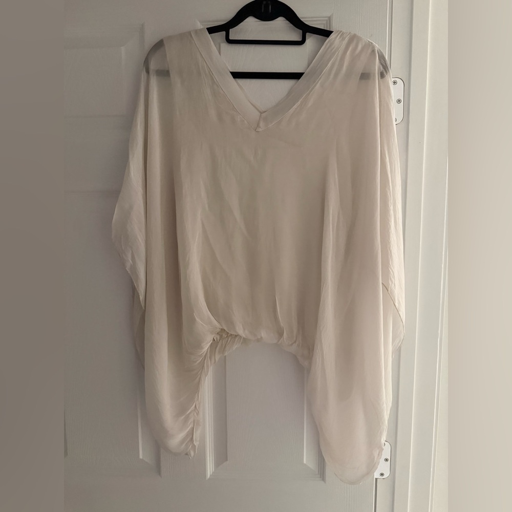 Elegant Cream Women's Silk Top